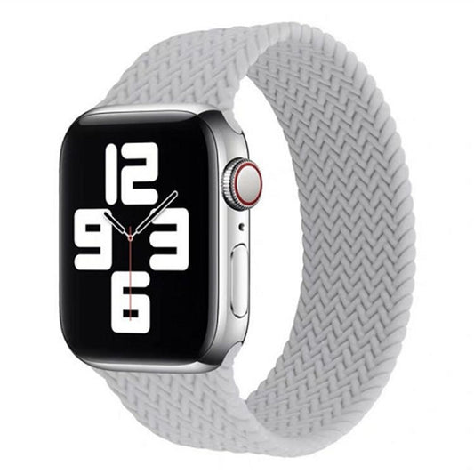 Single-turn Woven Pattern Silicone Watch Band For Apple Watch Series 7 41mm / 6 & SE & 5 & 4 40mm / 3 & 2 & 1 38mm, Size:M(Grey) - Watch Bands by buy2fix | Online Shopping UK | buy2fix