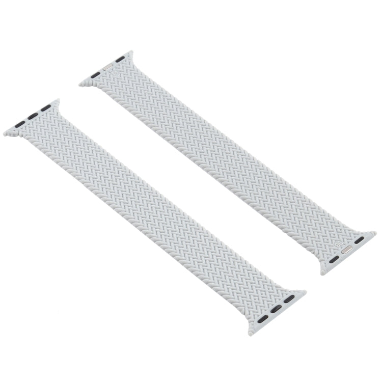 Single-turn Woven Pattern Silicone Watch Band For Apple Watch Series 7 41mm / 6 & SE & 5 & 4 40mm / 3 & 2 & 1 38mm, Size:M(Grey) - Watch Bands by buy2fix | Online Shopping UK | buy2fix