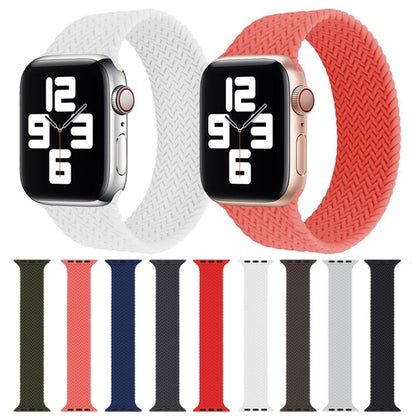Single-turn Woven Pattern Silicone Watch Band For Apple Watch Series 7 41mm / 6 & SE & 5 & 4 40mm / 3 & 2 & 1 38mm, Size:M(Grey) - Watch Bands by buy2fix | Online Shopping UK | buy2fix