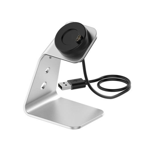For Garmin Forerunner 745 / Venu Sq / Fenix 6 Universal Aluminum Alloy Magnetic Charger Holder with Chip Protection, Support Fast Charging, Style:Right Interface(Silver) - Charger by buy2fix | Online Shopping UK | buy2fix