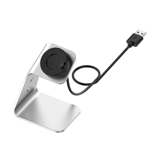 For Garmin Forerunner 745 / Venu Sq / Fenix 6 Universal Aluminum Alloy Magnetic Charger Holder with Chip Protection, Support Fast Charging, Style:Right Interface(Silver) - Charger by buy2fix | Online Shopping UK | buy2fix