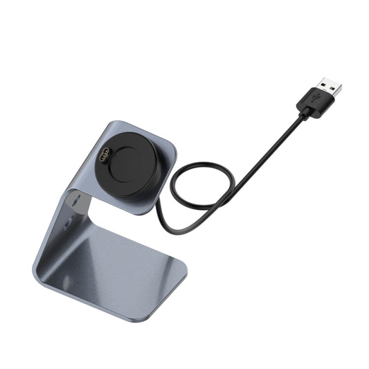 For Garmin Forerunner 745 / Venu Sq / Fenix 6 Universal Aluminum Alloy Magnetic Charger Holder with Chip Protection, Support Fast Charging, Style:Left Interface(Grey) - Charger by buy2fix | Online Shopping UK | buy2fix