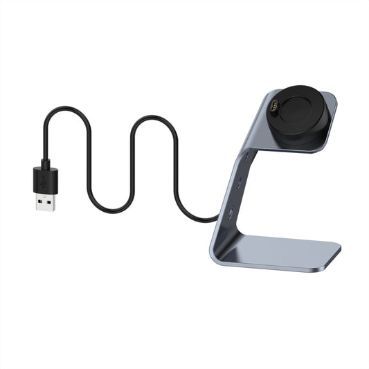 For Garmin Forerunner 745 / Venu Sq / Fenix 6 Universal Aluminum Alloy Magnetic Charger Holder with Chip Protection, Support Fast Charging, Style:Left Interface(Grey) - Charger by buy2fix | Online Shopping UK | buy2fix
