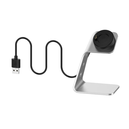For Garmin Forerunner 745 / Venu Sq / Fenix 6 Universal Aluminum Alloy Magnetic Charger Holder with Chip Protection, Support Fast Charging, Style:Left Interface(Silver) - Charger by buy2fix | Online Shopping UK | buy2fix