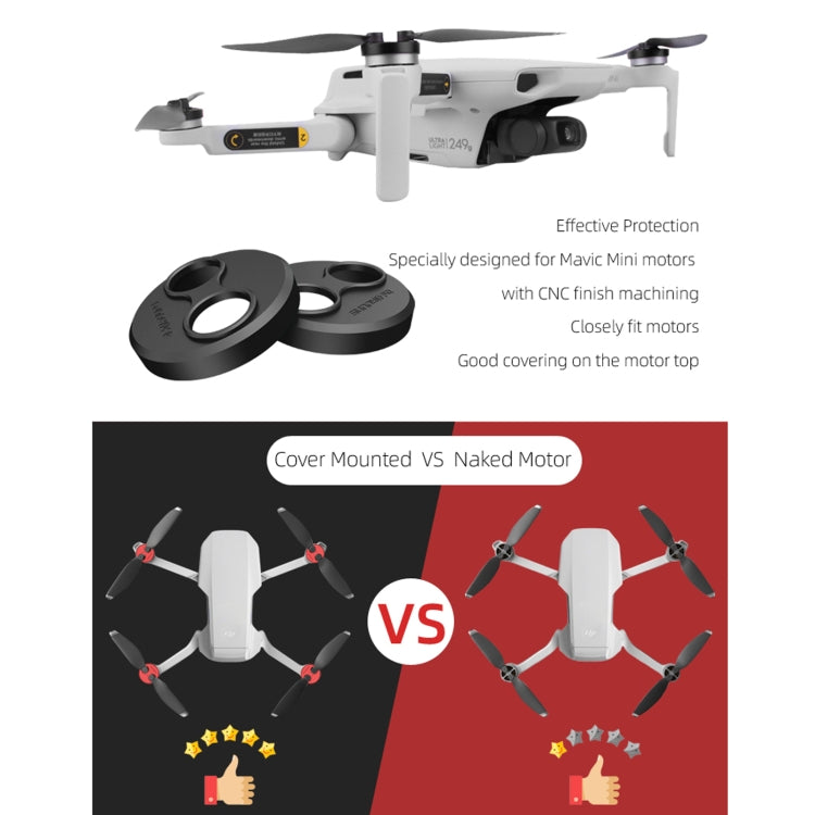 Sunnylife Dust-proof Waterproof Aluminum Alloy Motor Cover for DJI Mini 3 Pro/Mavic Mini/Mini SE(Red) - Other by buy2fix | Online Shopping UK | buy2fix