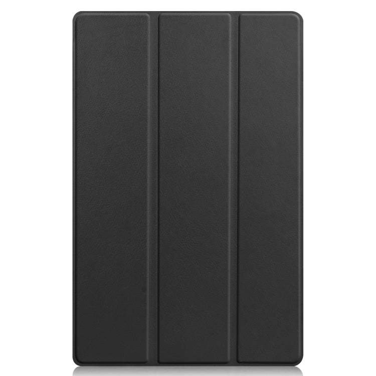 For Lenovo Tab P11 TB-J606F /Tab P11 5G Three-folding Custer Texture Smart Leather Tablet Case(Black) - Lenovo by buy2fix | Online Shopping UK | buy2fix
