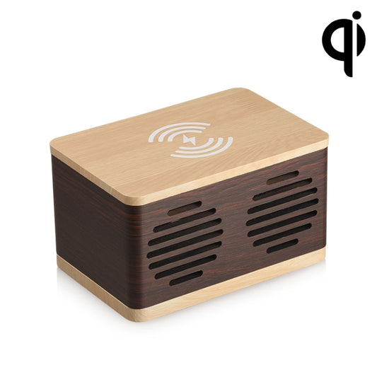D70 QI Standard Subwoofer Wooden Bluetooth 4.2 Speaker, Support TF Card & 3.5mm AUX Yellow - Desktop Speaker by buy2fix | Online Shopping UK | buy2fix