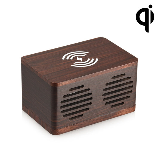 D70 QI Standard Subwoofer Wooden Bluetooth 4.2 Speaker, Support TF Card & 3.5mm AUX Brown - Desktop Speaker by buy2fix | Online Shopping UK | buy2fix