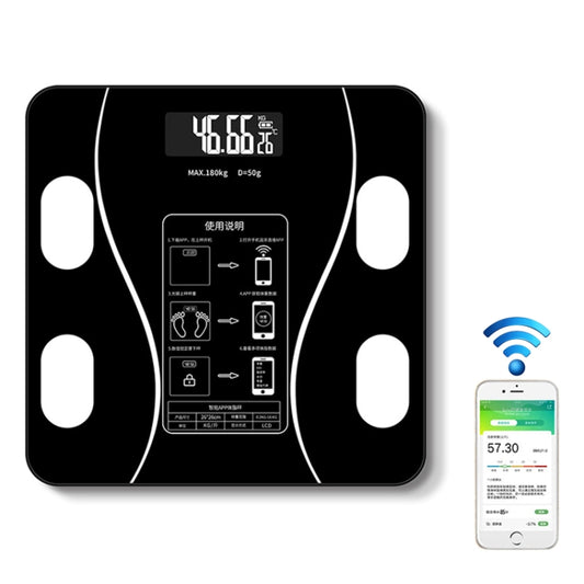 Household Smart Body Fat Electronic Weighing Scale, Battery Version(Black) by buy2fix
