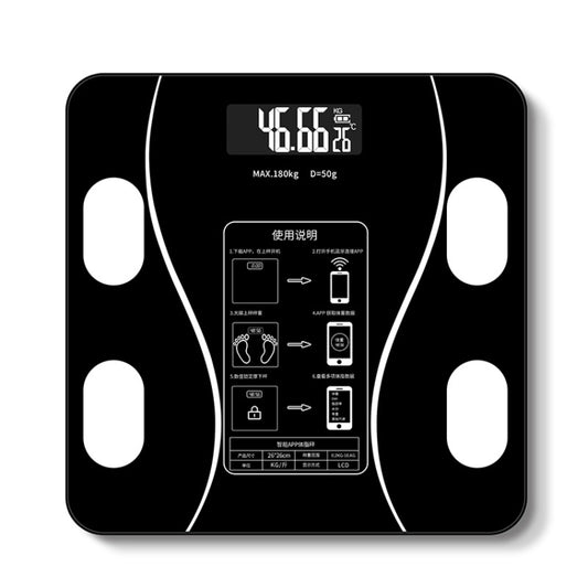 Household Smart Body Fat Electronic Weighing Scale, USB Charging Version(Black) by buy2fix