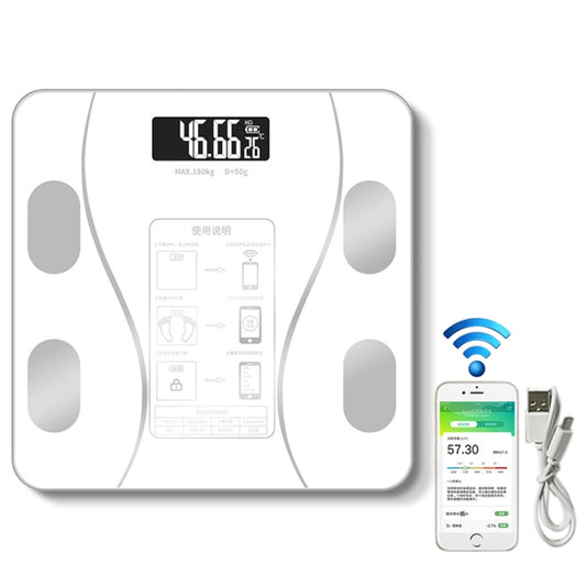 Household Smart Body Fat Electronic Weighing Scale, USB Charging Version(White) by buy2fix
