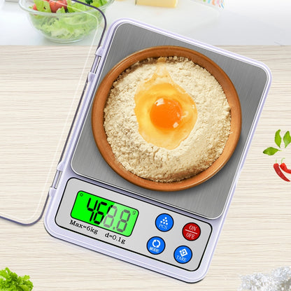 MH-555 6Kg x 0.1g High Accuracy Digital Electronic Portable Kitchen Scale Balance Device with 2.2 inch LCD Screen by buy2fix