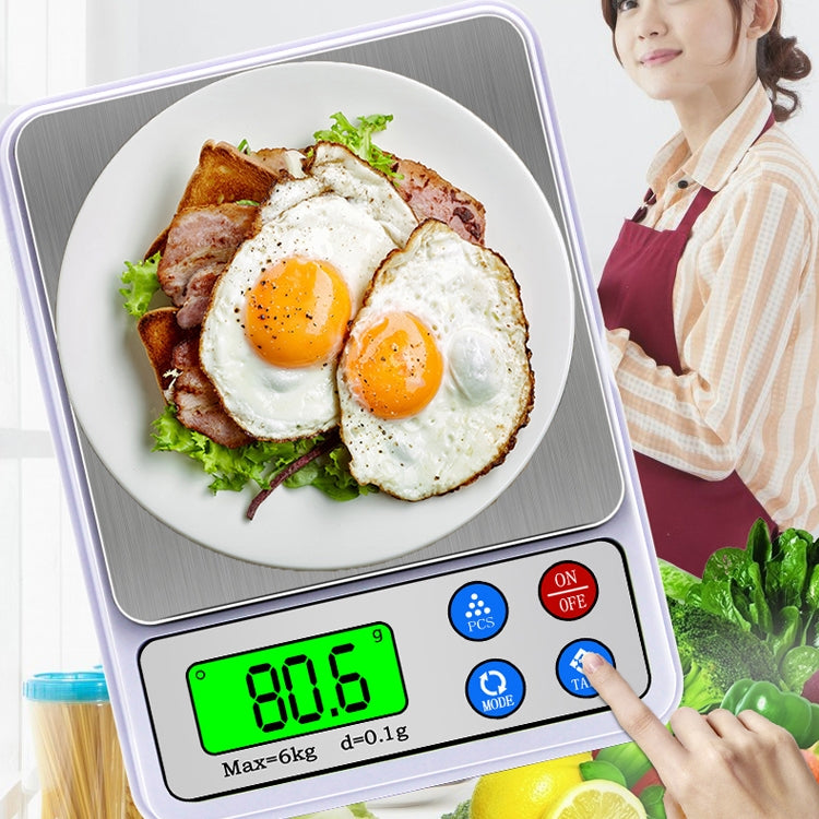 MH-555 6Kg x 0.1g High Accuracy Digital Electronic Portable Kitchen Scale Balance Device with 2.2 inch LCD Screen by buy2fix