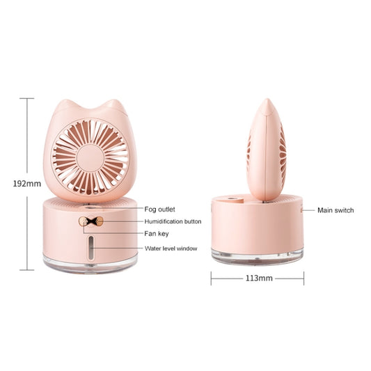 BD-MM1 Cat Shape Household Desktop Rechargeable Spray Humidifier Fan (White) by buy2fix