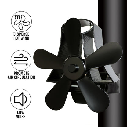YL-106 5-Blade High Temperature Aluminum Heat Powered Fireplace Stove Fan(White) - Fireplace Fan by buy2fix | Online Shopping UK | buy2fix