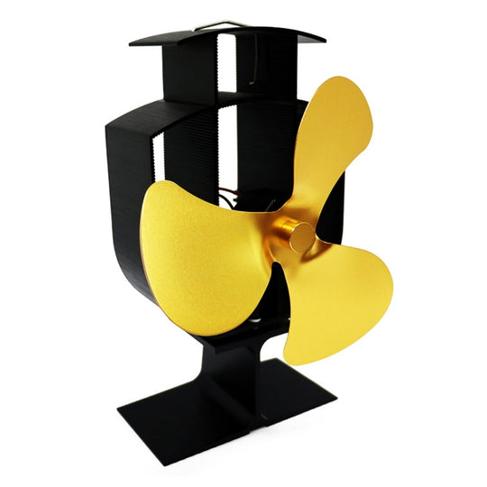 YL401 Ventilateur de poêle de cheminée à 3 pales en métal haute température alimenté par la chaleur (or)