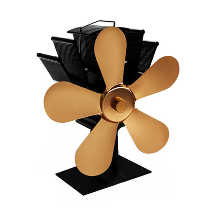 YL602 5-Blade High Temperature Metal Heat Powered Fireplace Stove Fan (Gold) by buy2fix