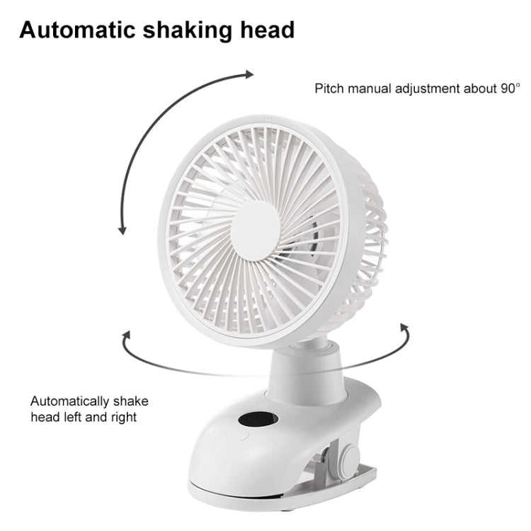 D601Y Portable USB Clip-on Oscillating Small Fan (White) by buy2fix