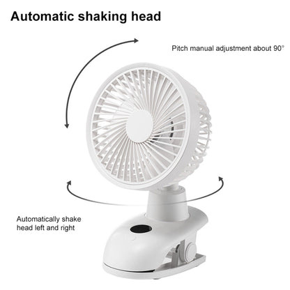 D601Y Portable USB Clip-on Oscillating Small Fan (White) by buy2fix