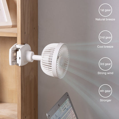 D601Y Portable USB Clip-on Oscillating Small Fan (White) by buy2fix