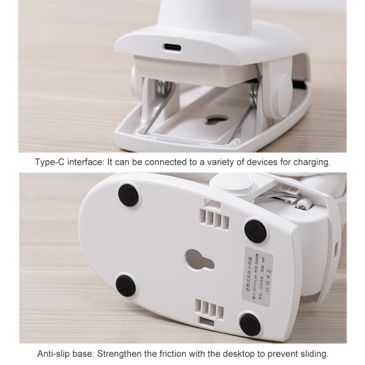 D601Y Portable USB Clip-on Oscillating Small Fan (White) by buy2fix