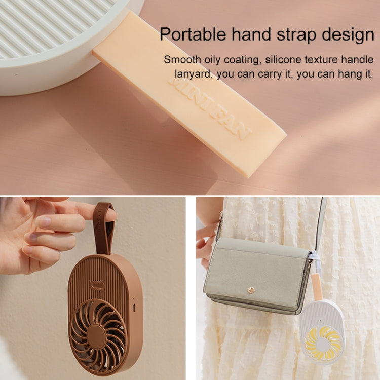 LLD-17 0.7-1.2W Ice Cream Shape Portable 2 Speed Control USB Charging Handheld Fan with Lanyard (Pink) by buy2fix