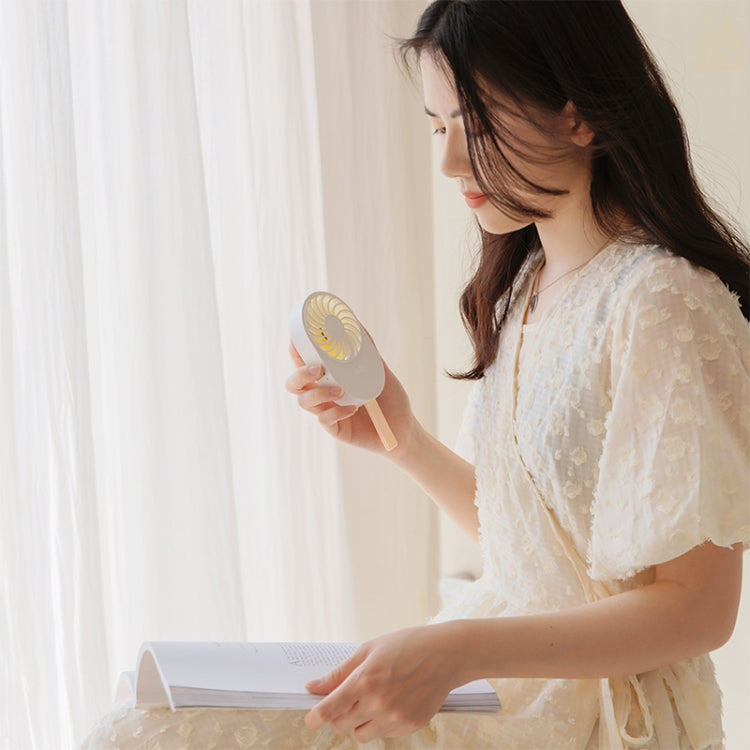 LLD-17 0.7-1.2W Ice Cream Shape Portable 2 Speed Control USB Charging Handheld Fan with Lanyard (Pink) by buy2fix