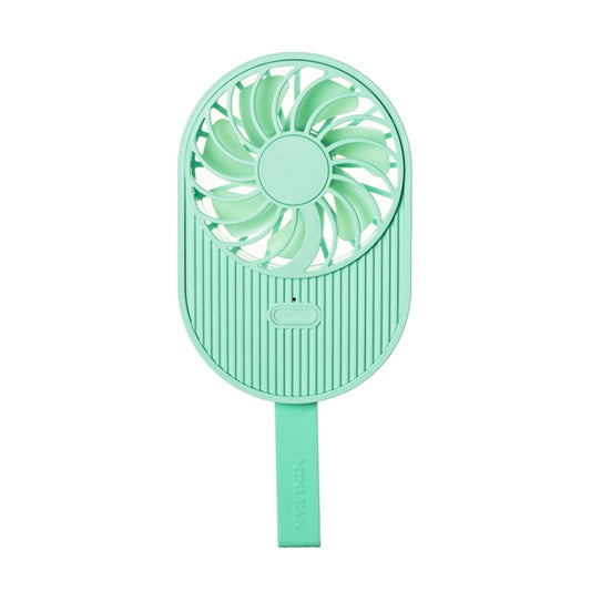 LLD-17 0.7-1.2W Ice Cream Shape Portable 2 Speed Control USB Charging Handheld Fan with Lanyard (Green) by buy2fix