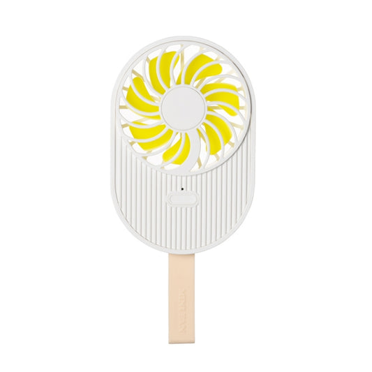 LLD-17 0.7-1.2W Ice Cream Shape Portable 2 Speed Control USB Charging Handheld Fan with Lanyard (White) by buy2fix