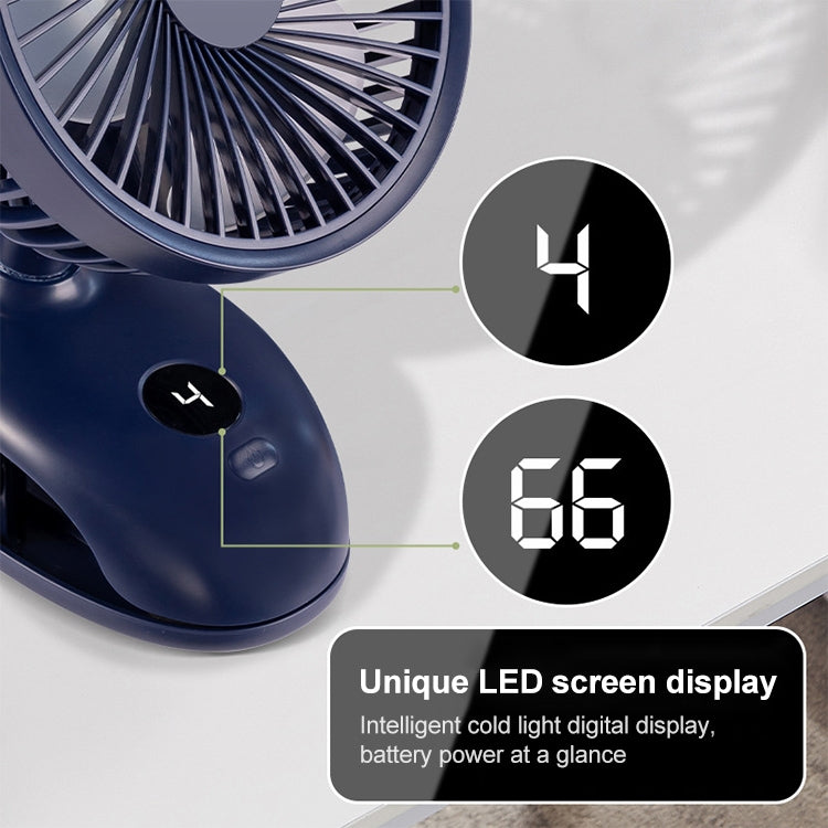 F601 Multifunctional Clip-on Electric Fan with LED Display (Blue) by buy2fix
