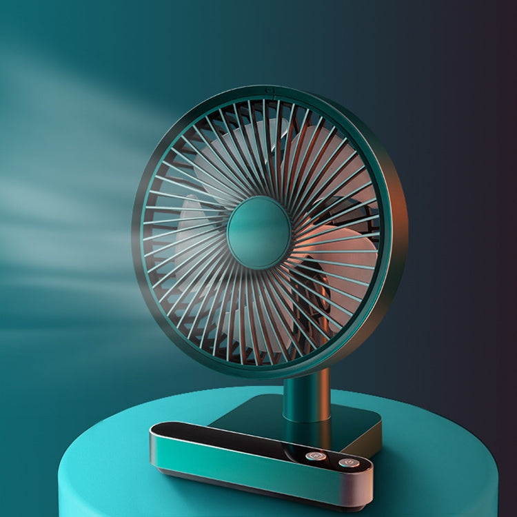 F702 Automatic Shaking Desktop Electric Fan with LED Display (Green) by buy2fix
