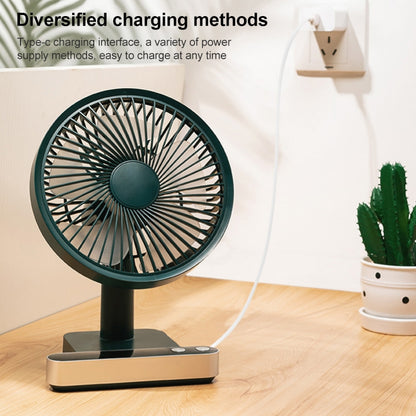 F702 Automatic Shaking Desktop Electric Fan with LED Display (White) by buy2fix