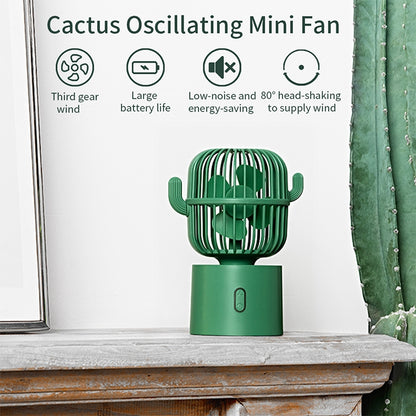 F6 Cactus Portable Mini Fan USB Shaking Head Handheld Desk Electric Fan (Green) by buy2fix