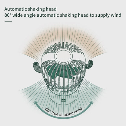 F6 Cactus Portable Mini Fan USB Shaking Head Handheld Desk Electric Fan (Green) by buy2fix