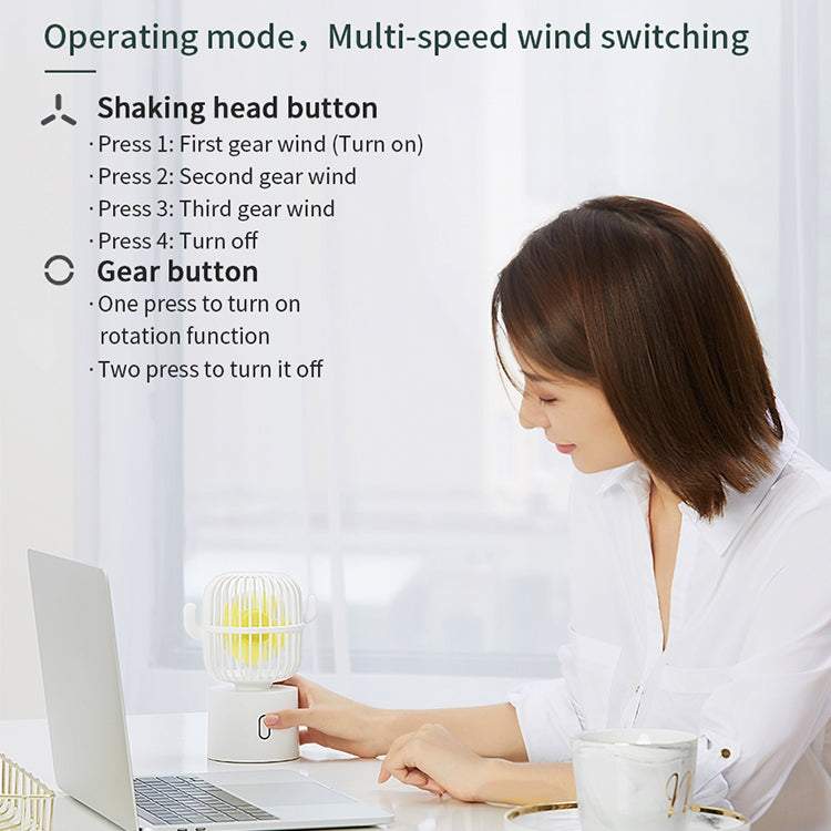 F6 Cactus Portable Mini Fan USB Shaking Head Handheld Desk Electric Fan (Green) by buy2fix