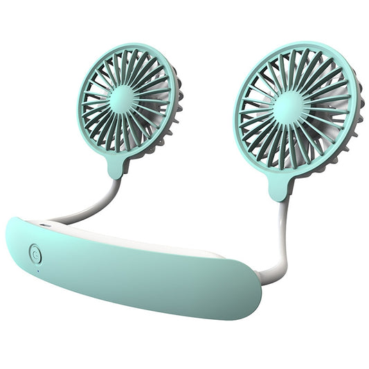 F6 Outdoor Mini Hanging Neck Fan USB Charging Lazy Small Fan (Green) - Electric Fans by buy2fix | Online Shopping UK | buy2fix
