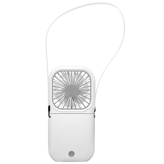 F20 Electroplating Handheld Fan Portable Desktop Folding Mute USB Hanging Neck Fan (White) - Electric Fans by buy2fix | Online Shopping UK | buy2fix