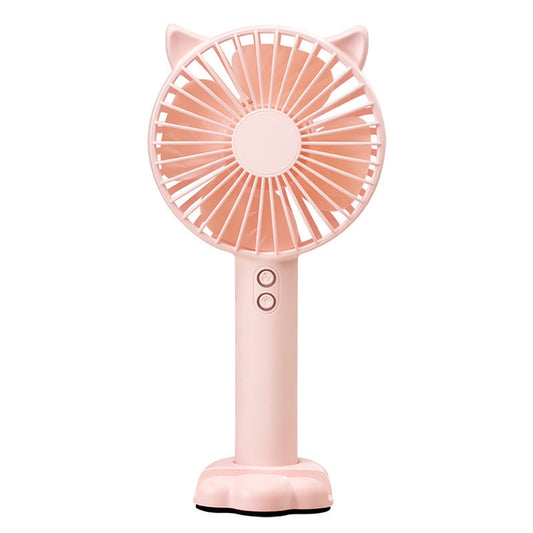 N10 Multi-function Handheld Desktop Holder Electric Fan, with 3 Speed Control (Pink) by buy2fix