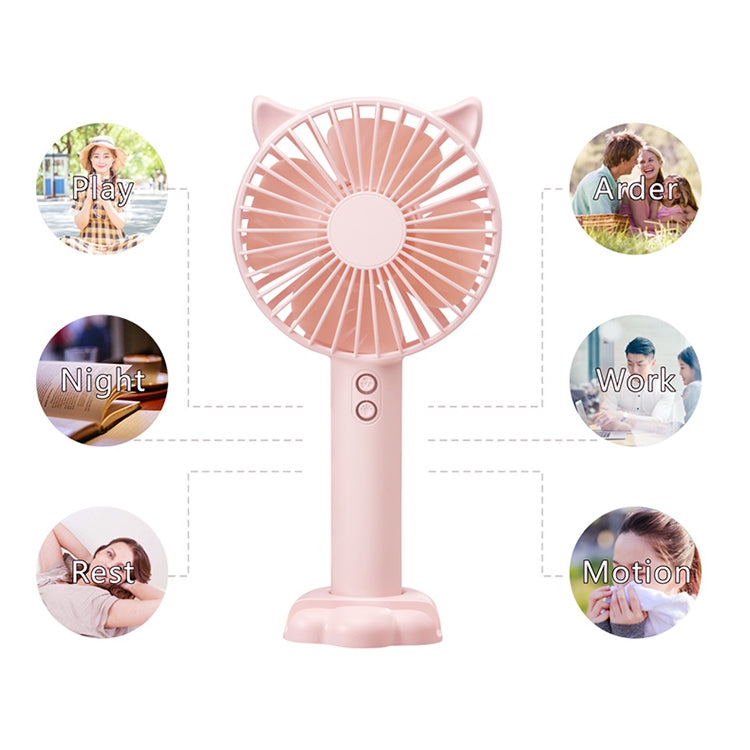 N10 Multi-function Handheld Desktop Holder Electric Fan, with 3 Speed Control (Sky Blue) by buy2fix