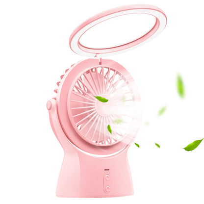 S1 Multi-function Portable USB Charging Mute Desktop Electric Fan Table Lamp, with 3 Speed Control (Pink) by buy2fix