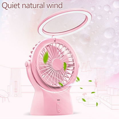 S1 Multi-function Portable USB Charging Mute Desktop Electric Fan Table Lamp, with 3 Speed Control (Pink) by buy2fix