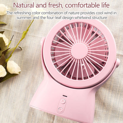 S1 Multi-function Portable USB Charging Mute Desktop Electric Fan Table Lamp, with 3 Speed Control (Pink) by buy2fix