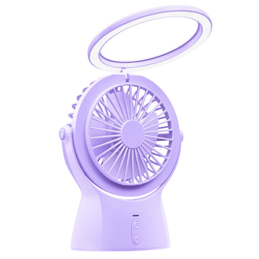 S1 Multi-function Portable USB Charging Mute Desktop Electric Fan Table Lamp, with 3 Speed Control (Purple) by buy2fix