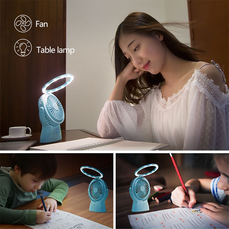 S1 Multi-function Portable USB Charging Mute Desktop Electric Fan Table Lamp, with 3 Speed Control (Purple) by buy2fix