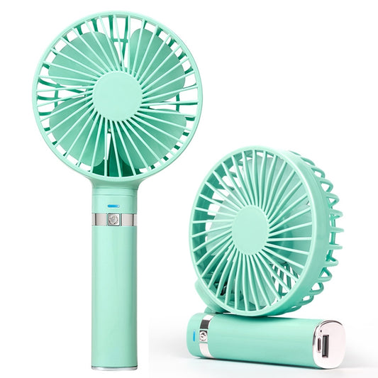 S2 Portable Foldable Handheld Electric Fan, with 3 Speed Control & Night Light (Mint Green) by buy2fix