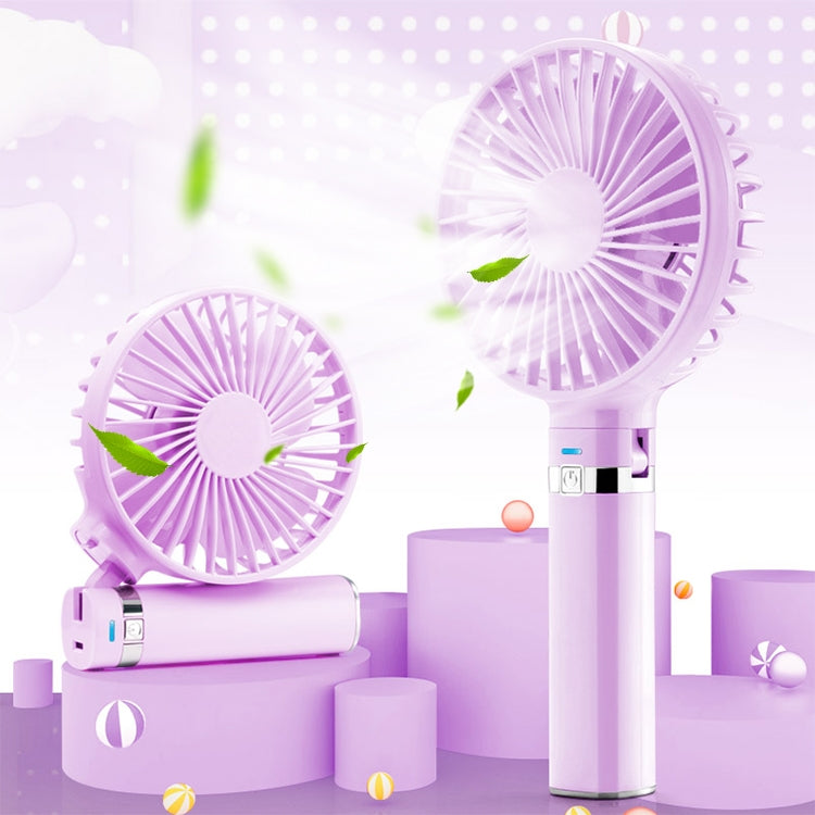 S2 Portable Foldable Handheld Electric Fan, with 3 Speed Control & Night Light (Purple) by buy2fix