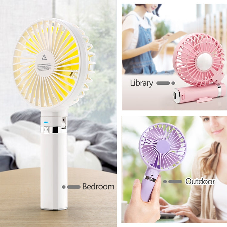 S2 Portable Foldable Handheld Electric Fan, with 3 Speed Control & Night Light (Purple) by buy2fix