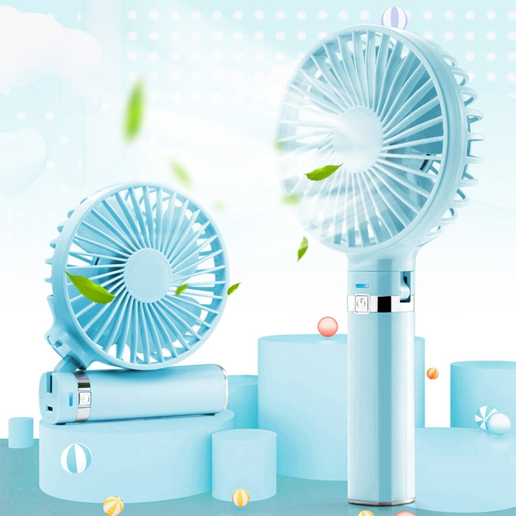 S2 Portable Foldable Handheld Electric Fan, with 3 Speed Control & Night Light (Sky Blue) by buy2fix