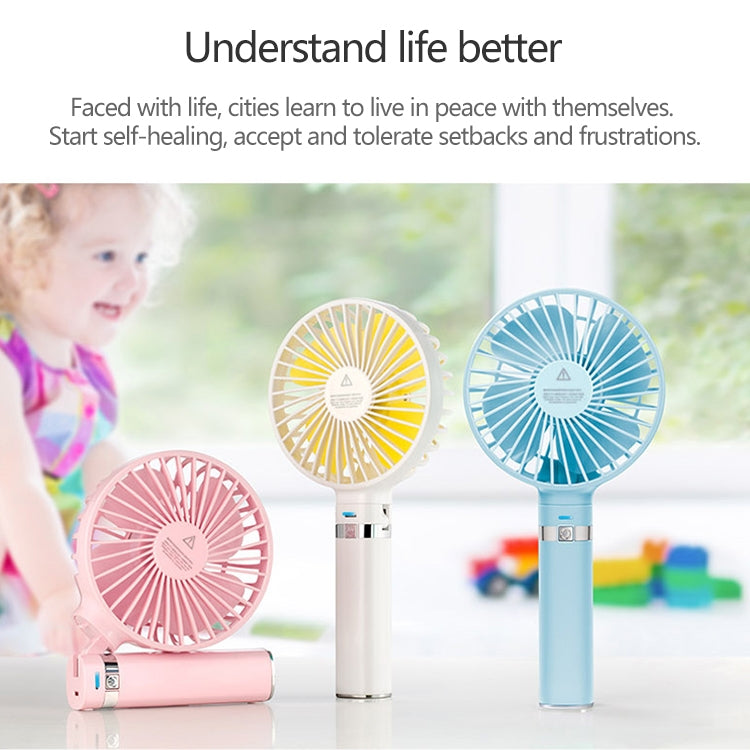 S2 Portable Foldable Handheld Electric Fan, with 3 Speed Control & Night Light (Sky Blue) by buy2fix