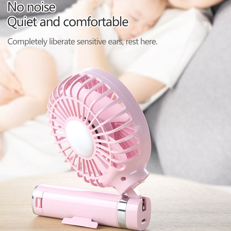 S2 Portable Foldable Handheld Electric Fan, with 3 Speed Control & Night Light (Sky Blue) by buy2fix